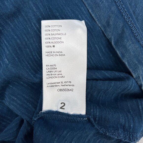 Anthroplogie Pilcro Twist-Back Tank Top Womens S Blue Relaxed Fit Patchwork NEW - Picture 16 of 16